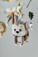 Giraffe, Zebra, Elephant & Nature Accents - Baby Mobile Safari - Rolirka