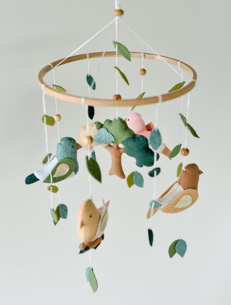 Colorful Birds Design - Baby Mobile Woodland – Rolirka