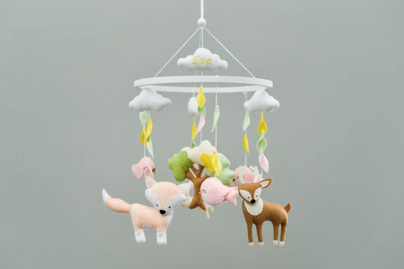 Fox, Deer & Bird Design - Baby Mobile Woodland – Rolirka