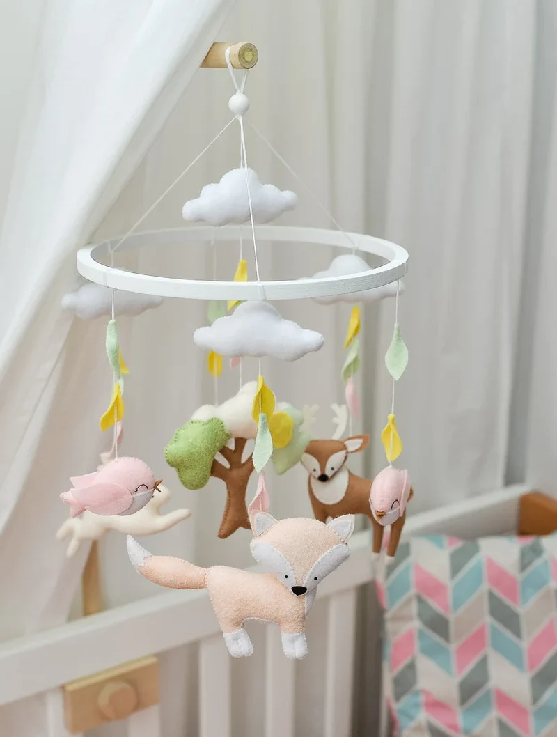 Fox, Deer & Bird Design - Baby Mobile Woodland – Rolirka