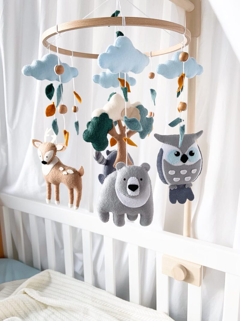 Owl, Bear & Deer Design - Baby Mobile Woodland – Rolirka