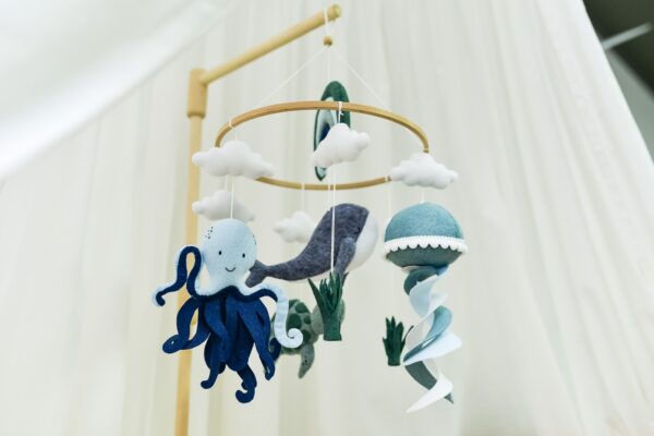 Whale, Octopus & Turtle Nursery Decor - Baby Mobile Ocean - Rolirka