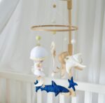 Handmade Sea Animals Crib Mobile In Neutral Tones - Baby Mobile Ocean - Rolirka