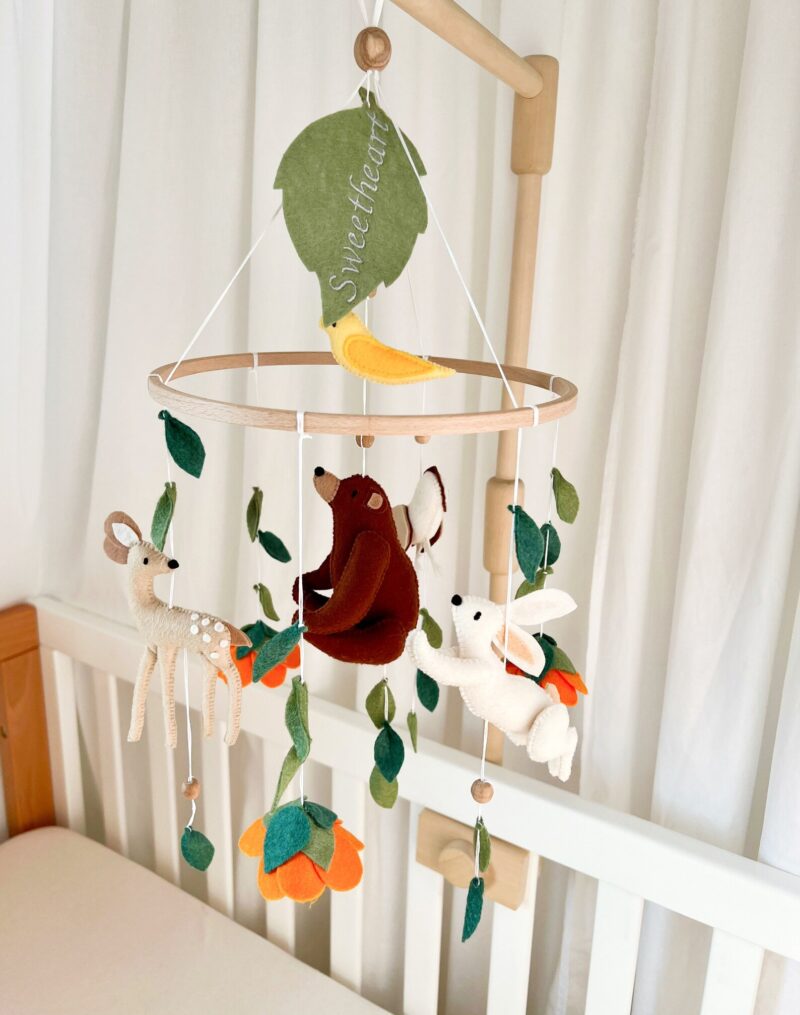 Bear, Rabbit & Deer Design - Baby Mobile Woodland – Rolirka