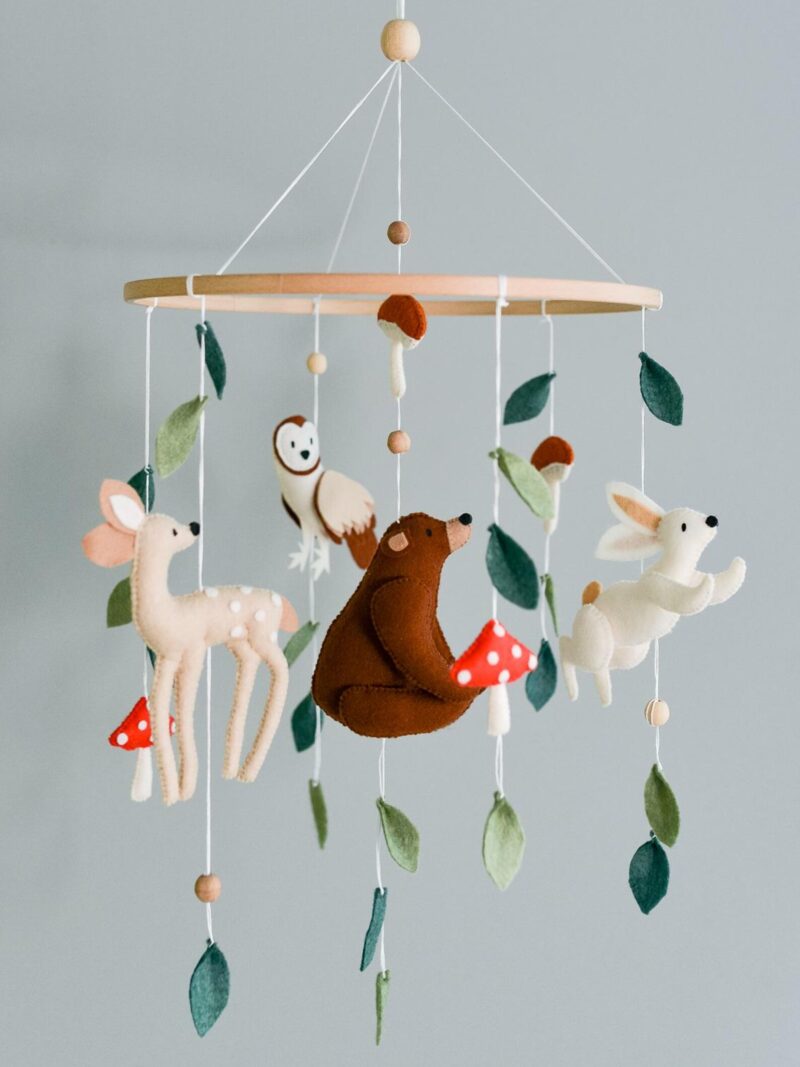Bear, Rabbit & Deer Design - Baby Mobile Woodland – Rolirka