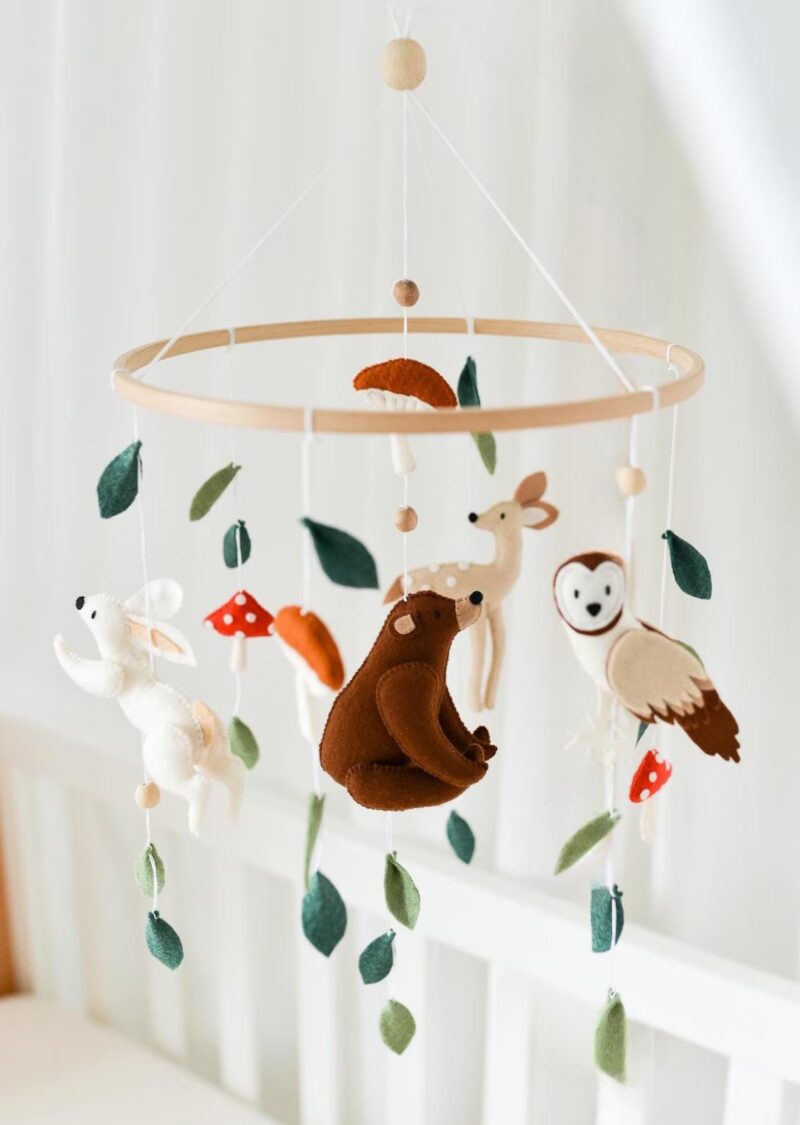 Bear, Rabbit & Deer Design - Baby Mobile Woodland – Rolirka